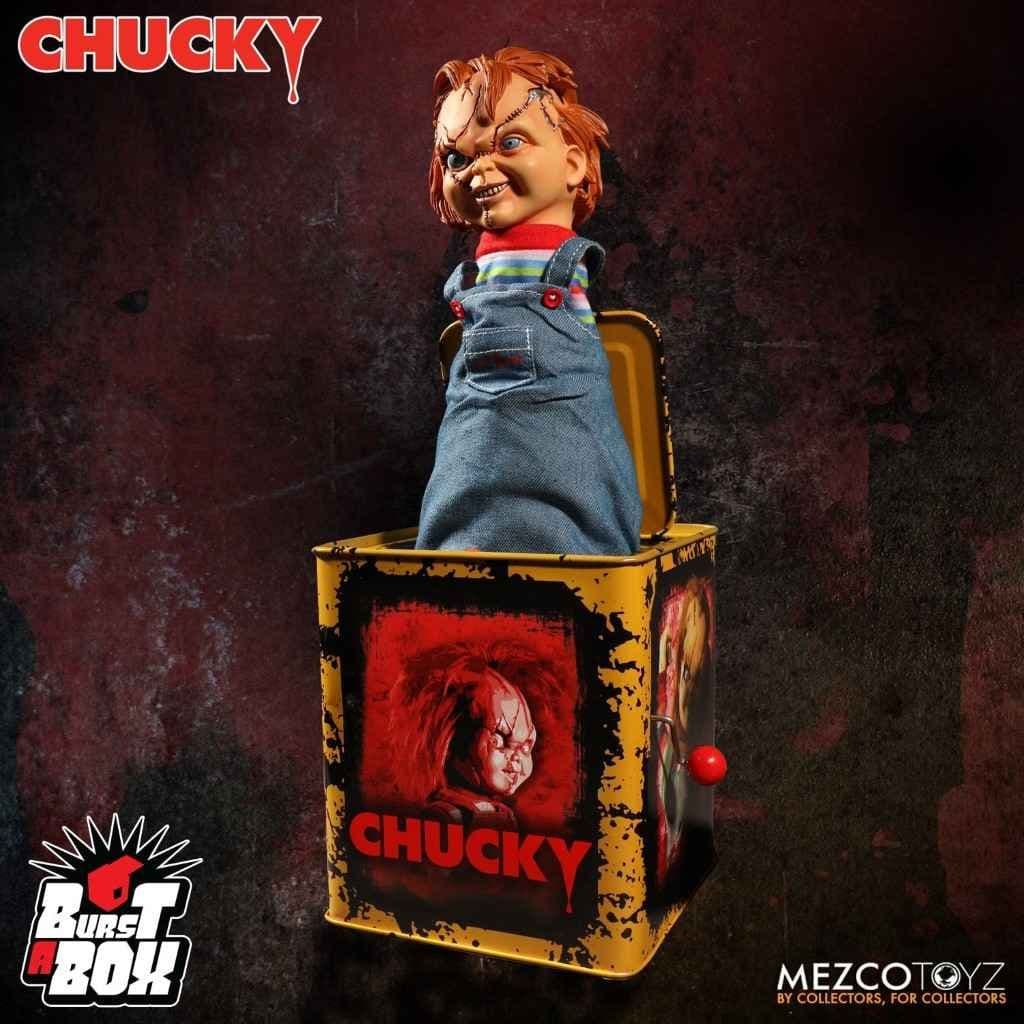 BURST-A-BOX BRIDE OF CHUCKY SCARRED CHUCKY FROM MEZCO TOYZ