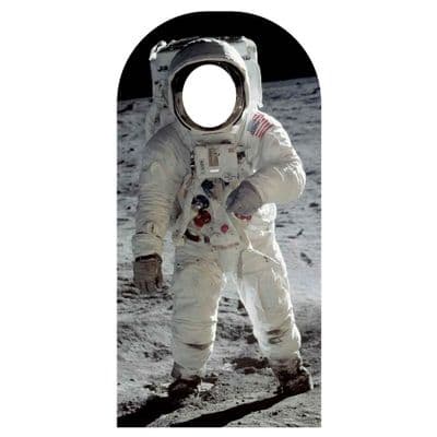 BUZZ ALDRIN ON THE MOON STAND IN LIFE SIZE CARDBOARD CUT OUT