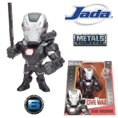 CAPTAIN AMERICA CIVIL WAR 6" WAR MACHINE METALS DIE CAST FIGURE FROM JADA TOYS