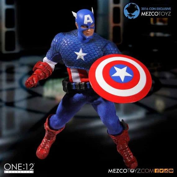 CAPTAIN AMERICA ONE:12 COLLECTIVE DELUXE CLASSIC SDCC EXCLUSIVE ACTION FIGURE FROM MEZCO TOYZ