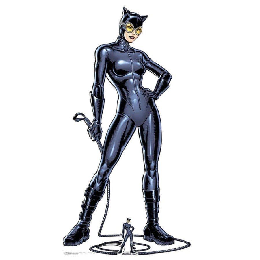 Découpe Carton Grandeur Nature Catwoman (DC Comics) Avec Fouet - Accessoire Déco Ou événement - NEUF - Livré Avec Un Mini Goodie !