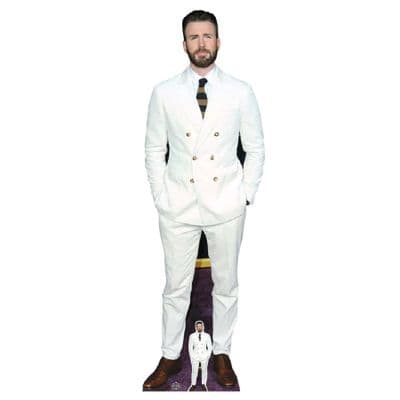 CHRIS EVANS IN WHITE SUIT LIFE SIZE CARDBOARD CUT OUT