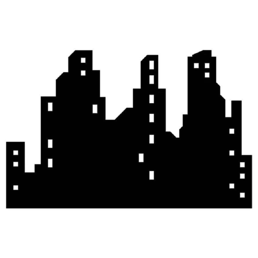 CITY SKYLINE BLACK SILHOUETTE BACKDROP SCENE CARDBOARD CUT OUT