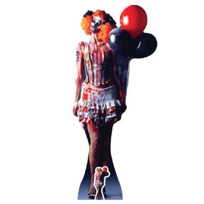 CLOWN SCARY FEMALE LIFE SIZE CARDBOARD CUT OUT