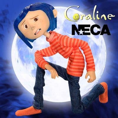 CORALINE ARTICULATED CORALINE FIGURE IN STRIPED SHIRT AND JEANS FROM NECA
