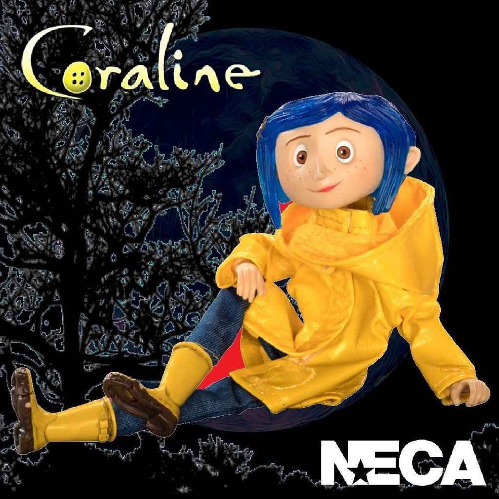 CORALINE ARTICULATED CORALINE IN RAIN COAT FIGURE FROM NECA