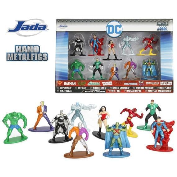 DC COMICS DIECAST NANO METALFIGS 10 PACK FROM JADA TOYS