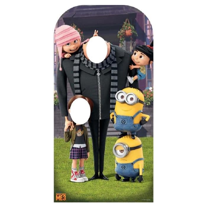 DESPICABLE ME ADULT AND CHILD LIFE SIZE STAND IN CARDBOARD CUT OUT