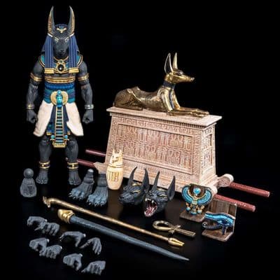 FIGURA OBSCURA ANUBIS BLACK AND BLUE ACTION FIGURE FROM FOUR HORSEMEN STUDIOS