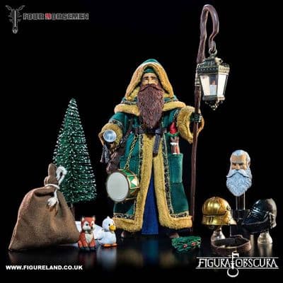 FIGURA OBSCURA FATHER CHRISTMAS GREEN ROBES EDITION ACTION FIGURE BY FOUR HORSEMEN STUDIOS