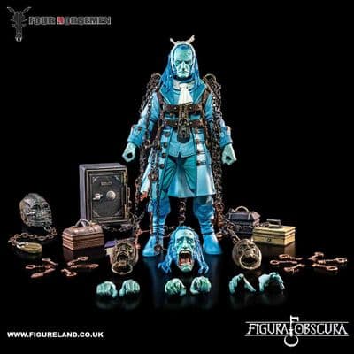 FIGURA OBSCURA THE GHOST OF JACOB MARLEY HAUNTED BLUE EDITION ACTION FIGURE BY FOUR HORSEMEN STUDIOS