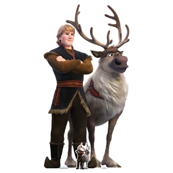FROZEN KRISTOFF AND SVEN REINDEER DISNEY CARDBOARD CUT OUT