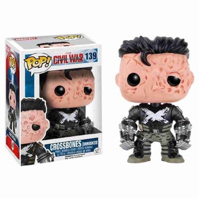 FUNKO POP! MARVEL CAPTAIN AMERICA CIVIL WAR CROSSBONES UNMASKED BOBBLE-HEAD VINYL FIGURE