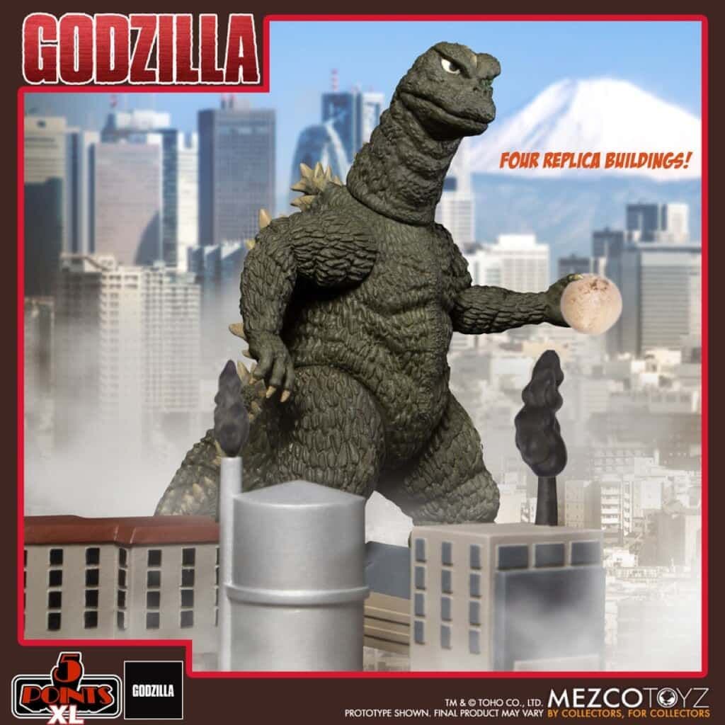 GODZILLA VS HEDORAH 1971 5 POINTS XL THREE FIGURE BOXED SET FROM MEZCO TOYZ