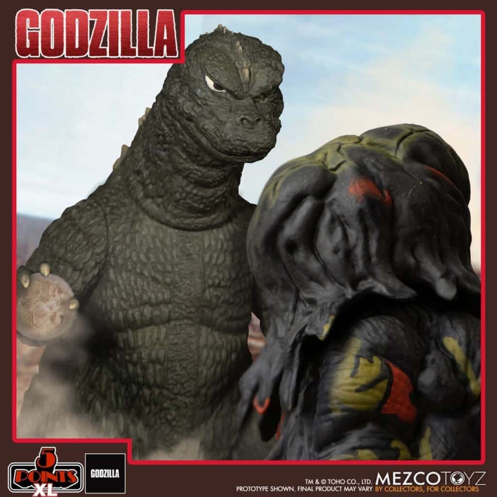 GODZILLA VS HEDORAH 1971 5 POINTS XL THREE FIGURE BOXED SET FROM MEZCO TOYZ