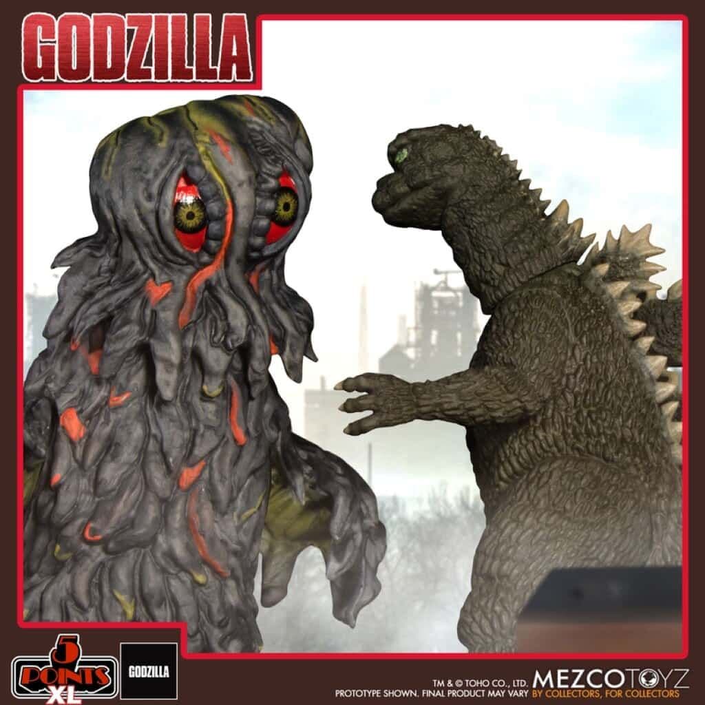 GODZILLA VS HEDORAH 1971 5 POINTS XL THREE FIGURE BOXED SET FROM MEZCO TOYZ