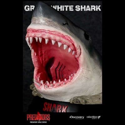 GREAT WHITE SHARK PREDATORY SCALE STATUE FROM SILVER FOX COLLECTIBLES