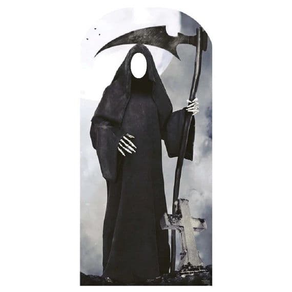 GRIM REAPER STAND IN LIFE SIZE CARDBOARD CUT OUT