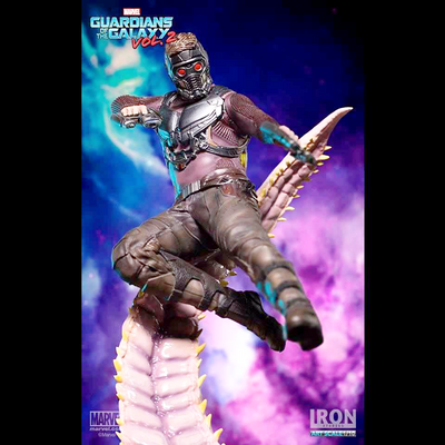GUARDIANS OF THE GALAXY VOL.2 STAR-LORD 1:10 ART SCALE BATTLE DIORAMA STATUE FROM IRON STUDIOS