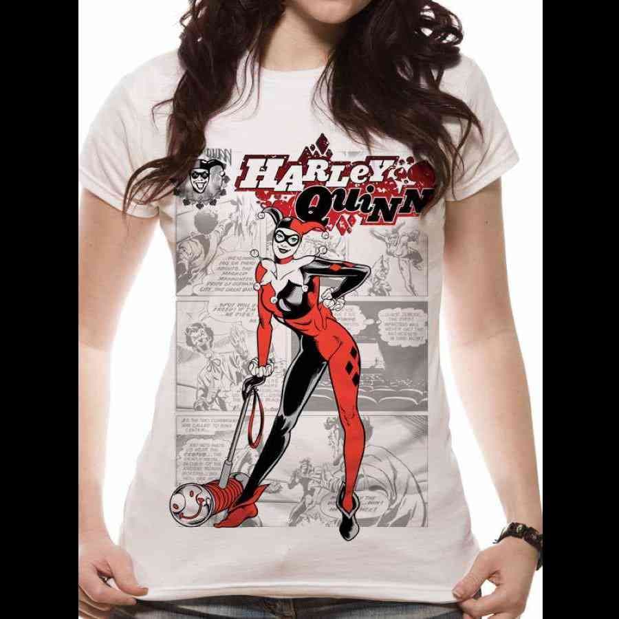HARLEY QUINN COMIC WOMANS T-SHIRT WHITE
