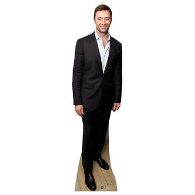 HUGH JACKMAN IN BLACK SUIT LIFE SIZE CARDBOARD CUT OUT