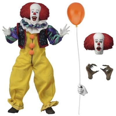 IT 1990 PENNYWISE CLOTHED ACTION FIGURE FROM NECA