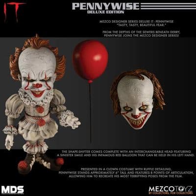 IT MDS DELUXE STYLIZED PENNYWISE ACTION FIGURE FROM MEZCO TOYZ