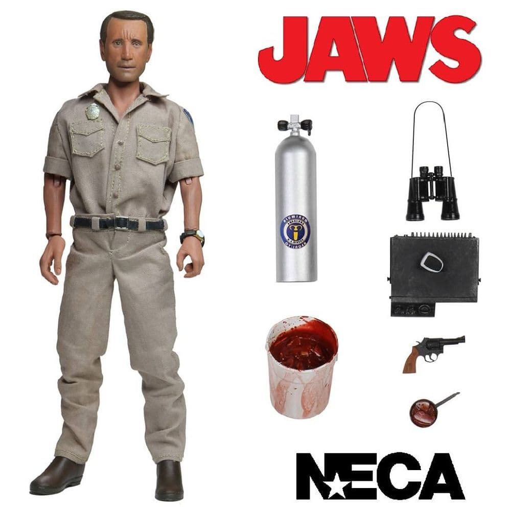 JAWS CHIEF MARTIN BRODY 8" CLOTHED ACTION FIGURE FROM NECA