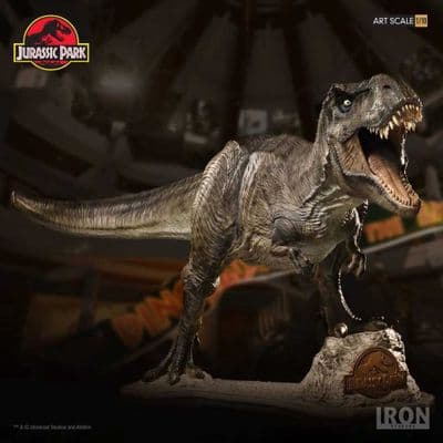 JURASSIC PARK T-REX 1:10 ART SCALE STATUE FROM IRON STUDIOS
