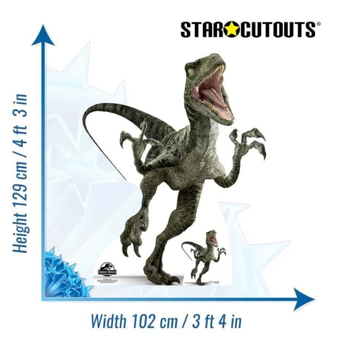 JURASSIC WORLD RAPTOR CHARLIE DINOSAUR CARDBOARD CUT OUT