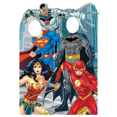 JUSTICE LEAGUE ANIMATED STAND IN CHILD SIZE CARDBOARD CUT OUT