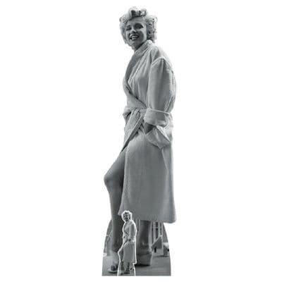 MARILYN MONROE IN BATHROBE BLACK AND WHITE LIFE SIZE CARDBOARD CUT OUT