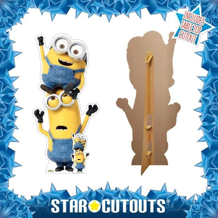 Découpe Carton Minions Taille Réelle Et Miniature - Pose De Groupe Humoristique, Neuf, UK