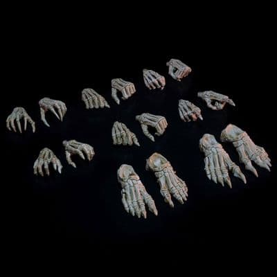 MYTHIC LEGIONS NECRONOMINUS SKELETON HANDS AND FEET ACCESSORY PACK FROM FOUR HORSEMEN STUDIOS