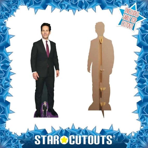PAUL RUDD IN BLACK SUIT LIFE SIZE CARDBOARD CUT OUT