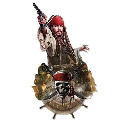 PIRATES OF THE CARIBBEAN CAPTAIN JACK SPARROW JOHNNY DEPP DISNEY WALL MOUNTED CARDBOARD CUT OUT