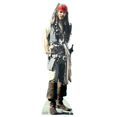 PIRATES OF THE CARIBBEAN JACK SPARROW JOHNNY DEPP DISNEY LIFE SIZE CARDBOARD CUT OUT