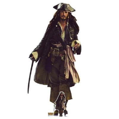 PIRATES OF THE CARIBBEAN JACK SPARROW JOHNNY DEPP SWAGGER DISNEY LIFE SIZE CARDBOARD CUT OUT