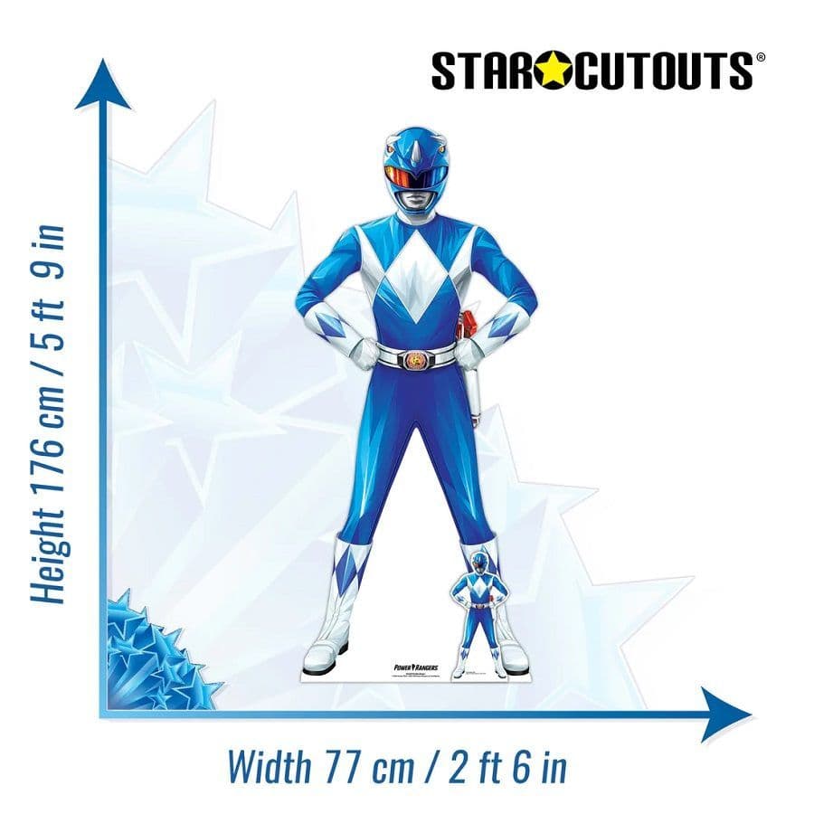 POWER RANGERS BLUE POWER RANGER LIFE SIZE CARDBOARD CUT OUT