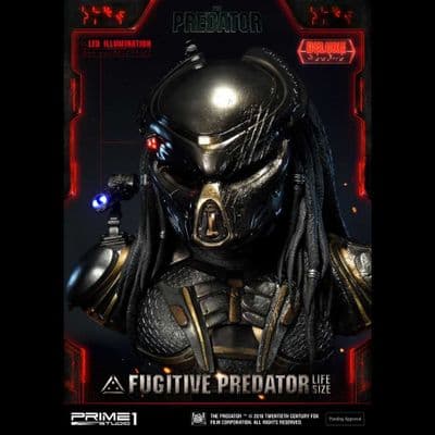 PREDATOR (2018) LIFE SIZE FUGITIVE PREDATOR DELUXE VERSION BUST STATUE FROM PRIME 1 STUDIO