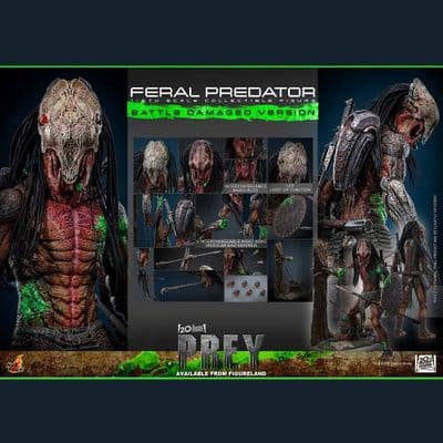 PREY FERAL PREDATOR BATTLE DAMAGED VERSION 1:6 SCALE COLLECTIBLE FIGURE FROM HOT TOYS