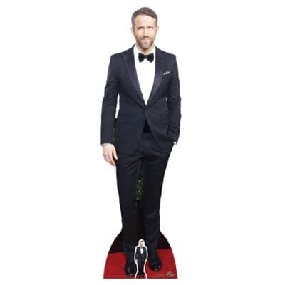 RYAN REYNOLDS IN BLACK AND WHITE SUIT LIFE SIZE CARDBOARD CUT OUT