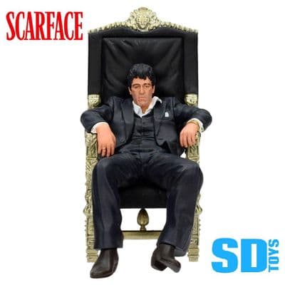SCARFACE TONY MONTANA IN CHAIR MOVIE ICONS STATUE FROM SD TOYS