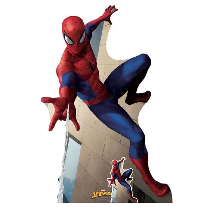 SPIDERMAN WEB SHOOTING LIFE SIZE CARDBOARD CUT OUT