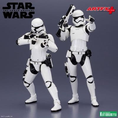 STAR WARS EP7 FIRST ORDER STORMTROOPER TWO PACK ARTFX+ STATUES FROM KOTOBUKIYA