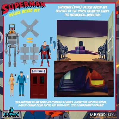 SUPERMAN THE MECHANICAL MONSTERS 1941 5 POINTS DELUXE BOX SET FROM MEZCO TOYZ