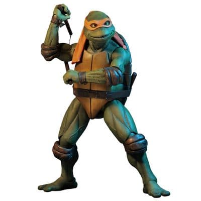 TEENAGE MUTANT NINJA TURTLES 1990 MOVIE 1:4 SCALE MICHELANGELO ACTION FIGURE FROM NECA