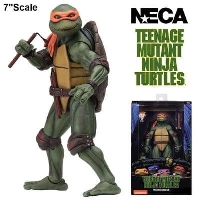 TEENAGE MUTANT NINJA TURTLES 1990 MOVIE 7” SCALE MICHELANGELO ACTION FIGURE FROM NECA