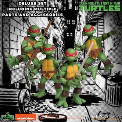 TEENAGE MUTANT NINJA TURTLES 5 POINTS DELUXE BOX SET BY MEZCO TOYZ