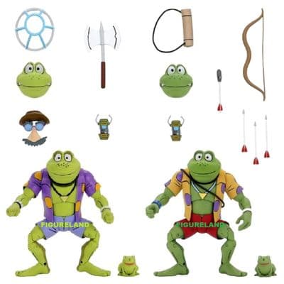 TEENAGE MUTANT NINJA TURTLES CARTOON SERIES GENGHIS AND RASPUTIN FROG 2 PACK FROM NECA